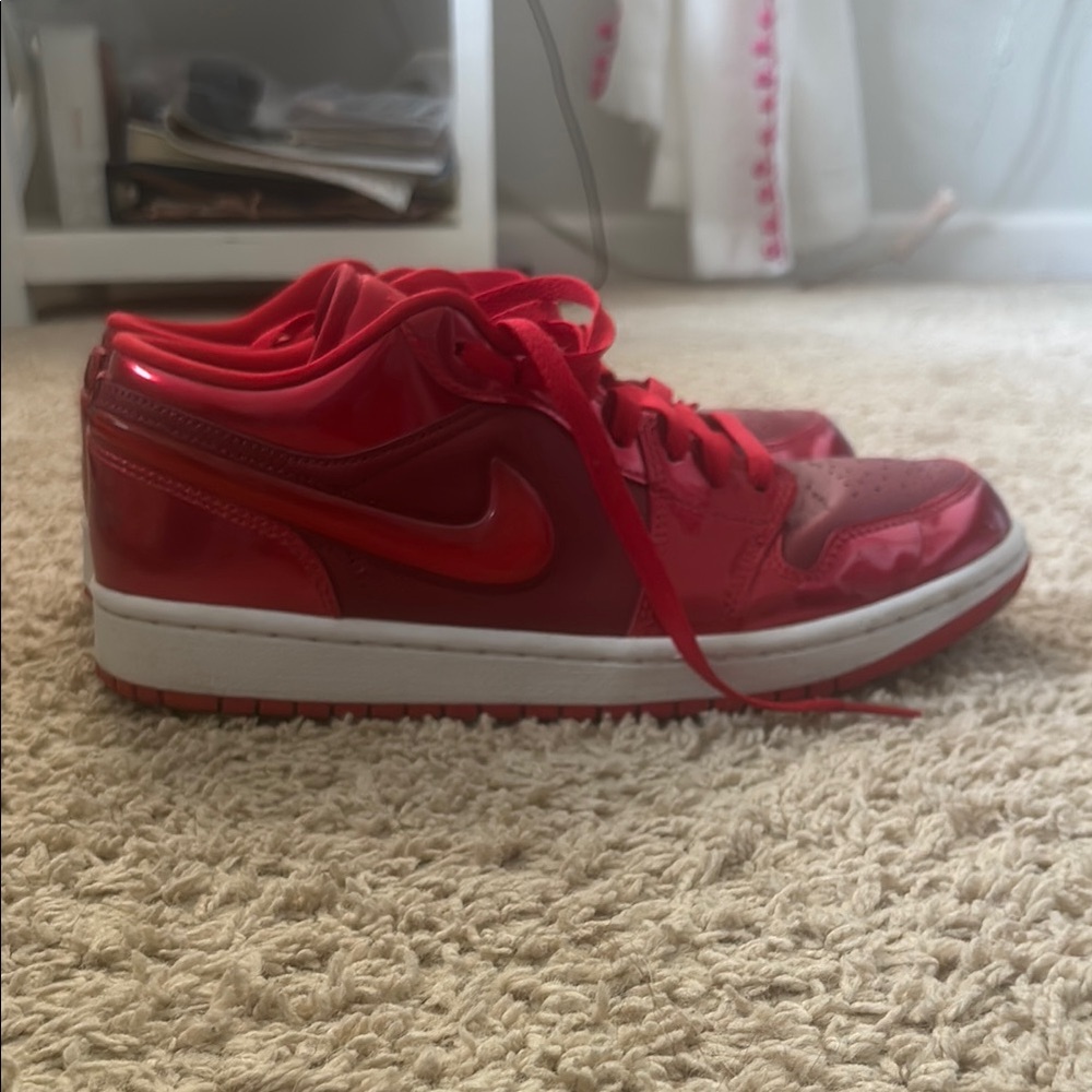 Nike Glossy Red Low-Top Sneakers